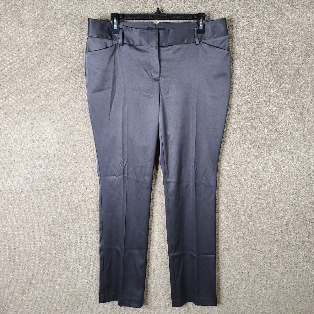 Express Pants Womens 12 Gray Editor Dress Pants Sateen Polyester Spandex Casual